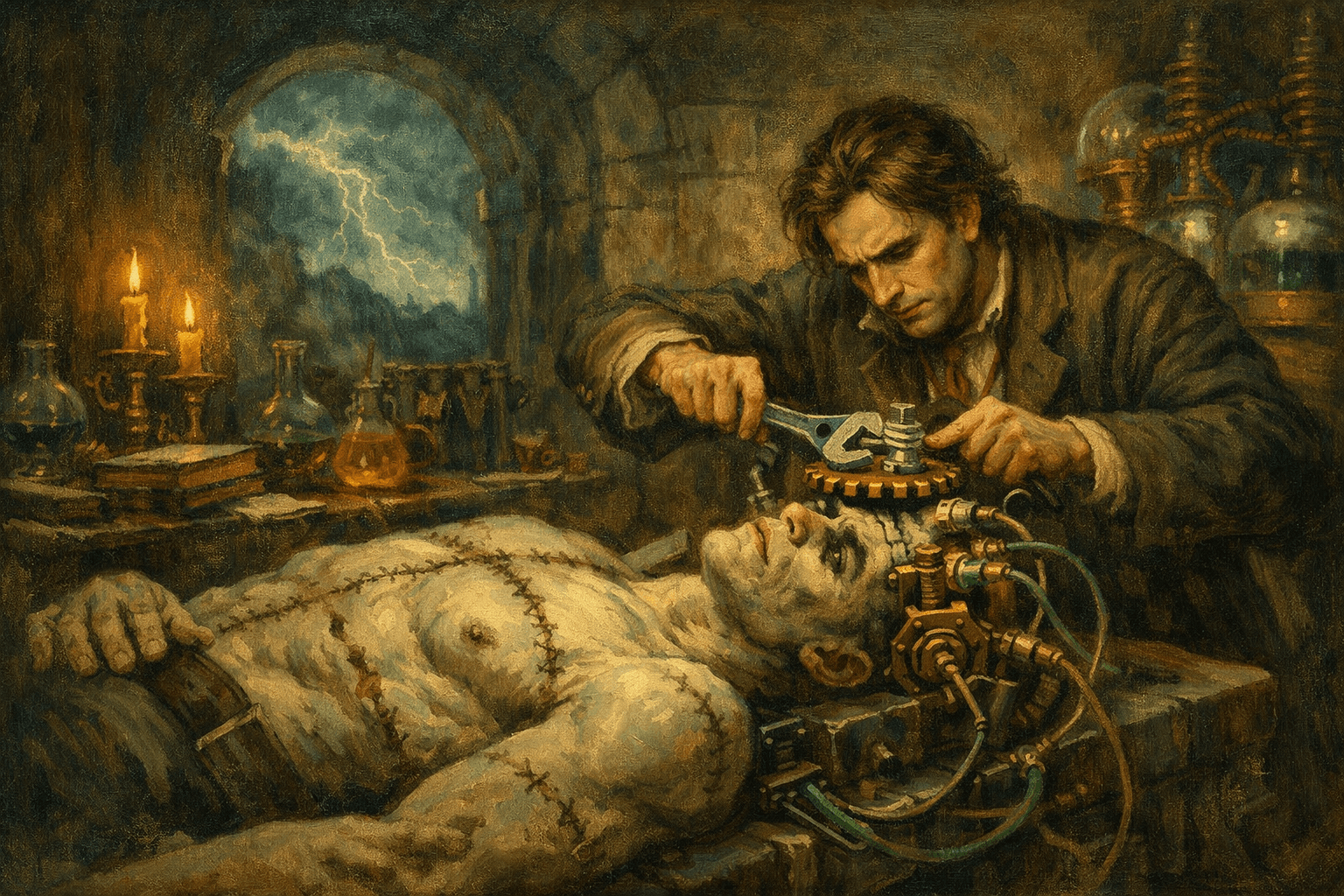 Digital Frankenstein illustration